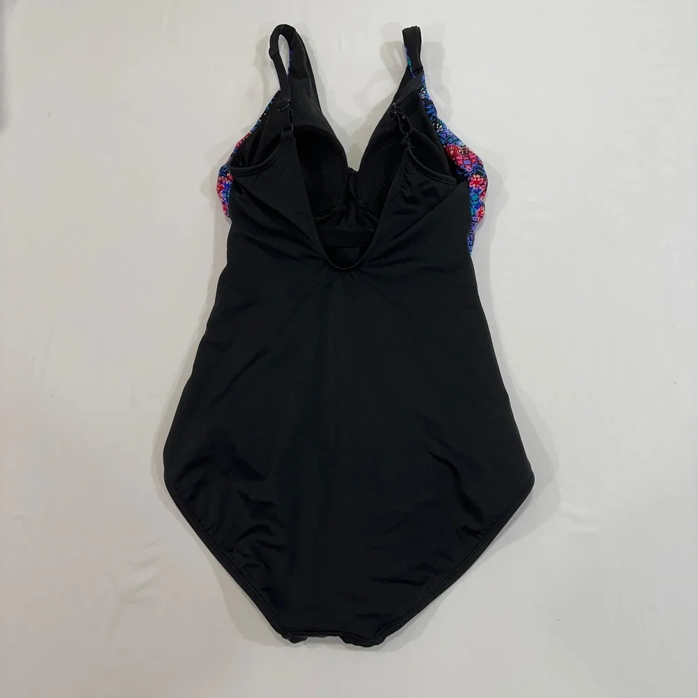 Embrace Your Curves One Piece‎ Swimsuit Womens Size S Black Mosaic | Boho Core